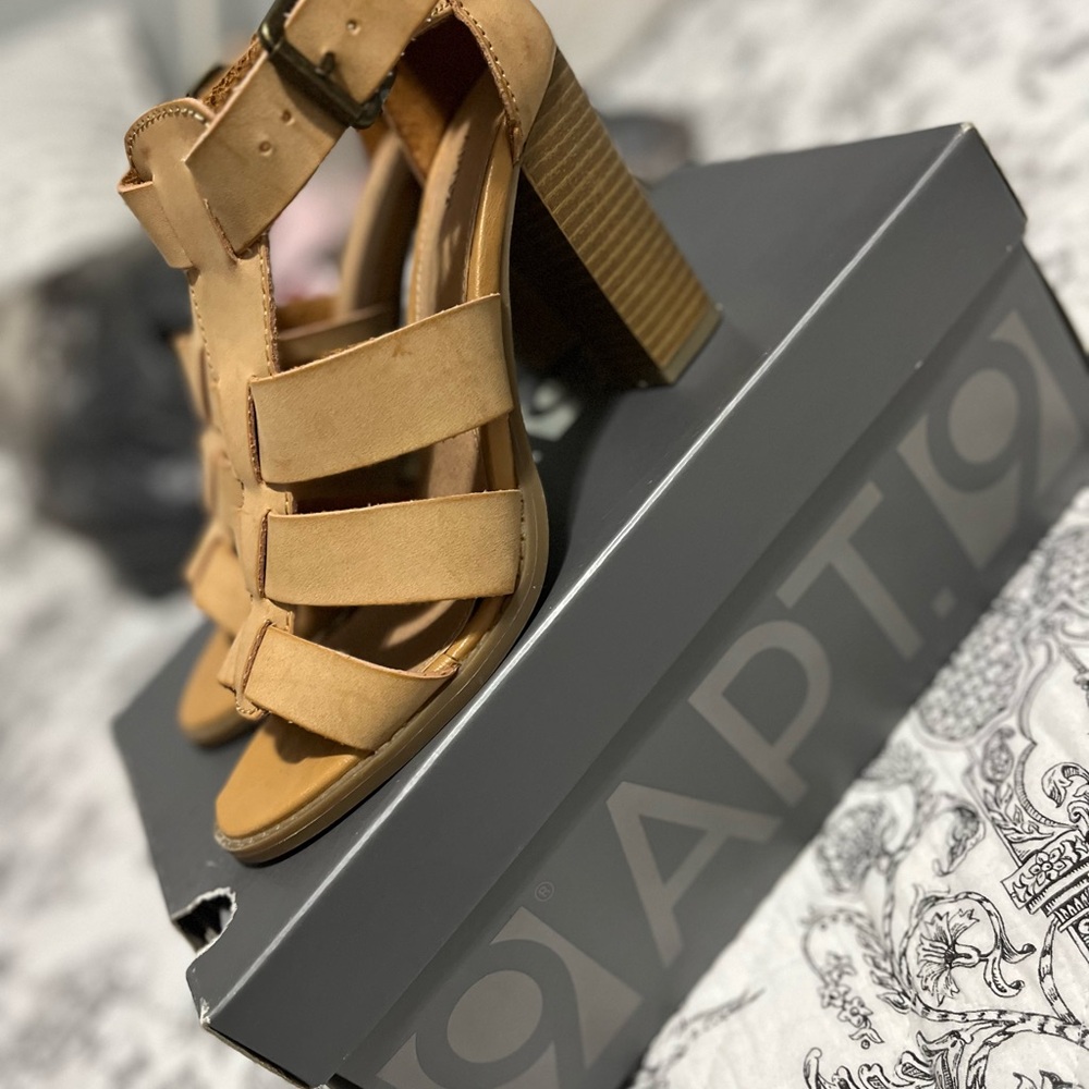 Apt. 9 Camel Strappy Heeled Sandals